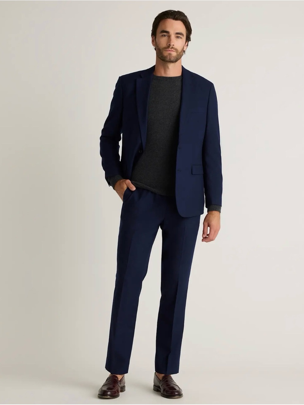 Quince / Stretch Wool Dress Pants - Straight/ Navy/ 32x30/ Men
